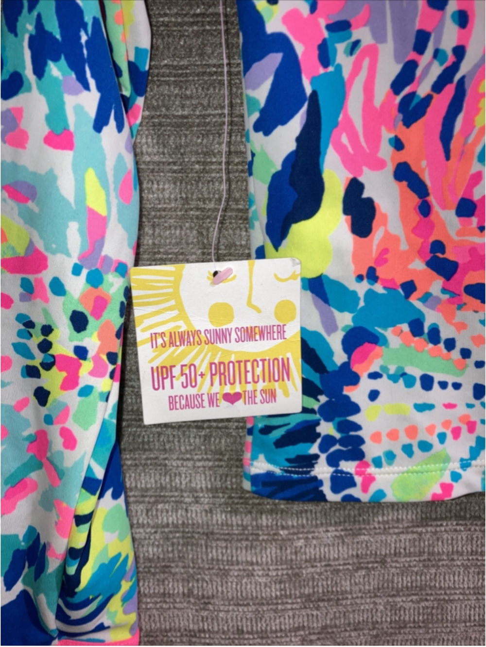 Lilly Pulitzer Luxetics Mini Sydney Rashguard Swim Top Jacket UPF Girl’s 8-10 L - Picture 12 of 15